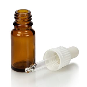 Glassflaske m/Pipette (10ml) 5stk