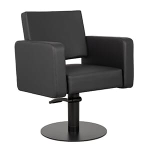 Frisørstol FLIRTY SORT (Chrome/Sort/Gull Base)