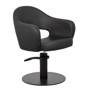 Frisørstol LIRA SORT (Chrome/Sort/Gull Base)